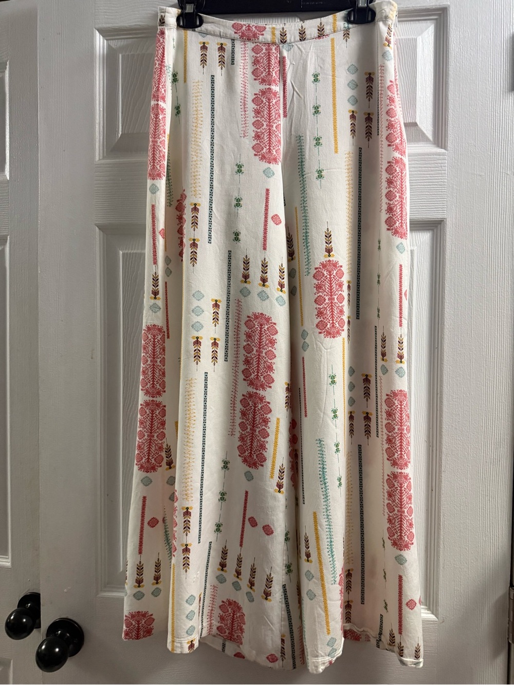 Jack by BB Dakota White Print Wide Leg Pants Size 6